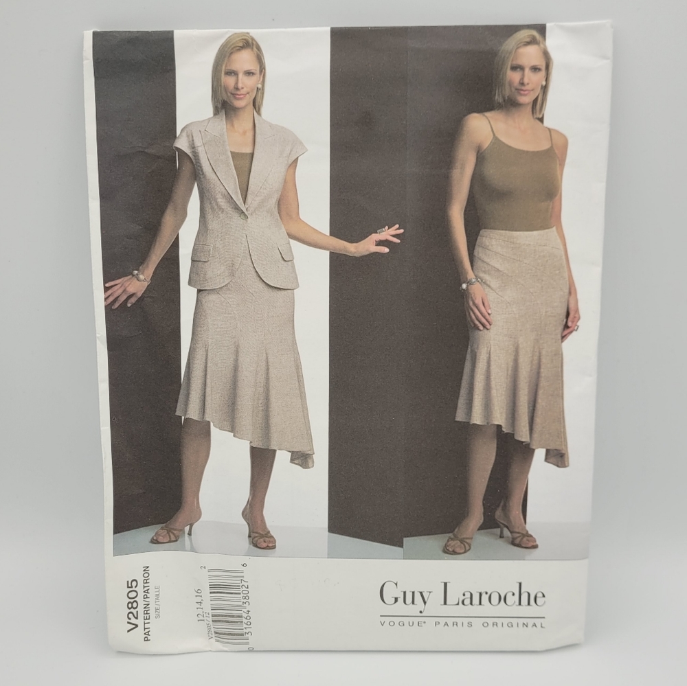 UNCUT Vogue Paris Original Guy Laroche V2805 Sewing Pattern Limited Ed